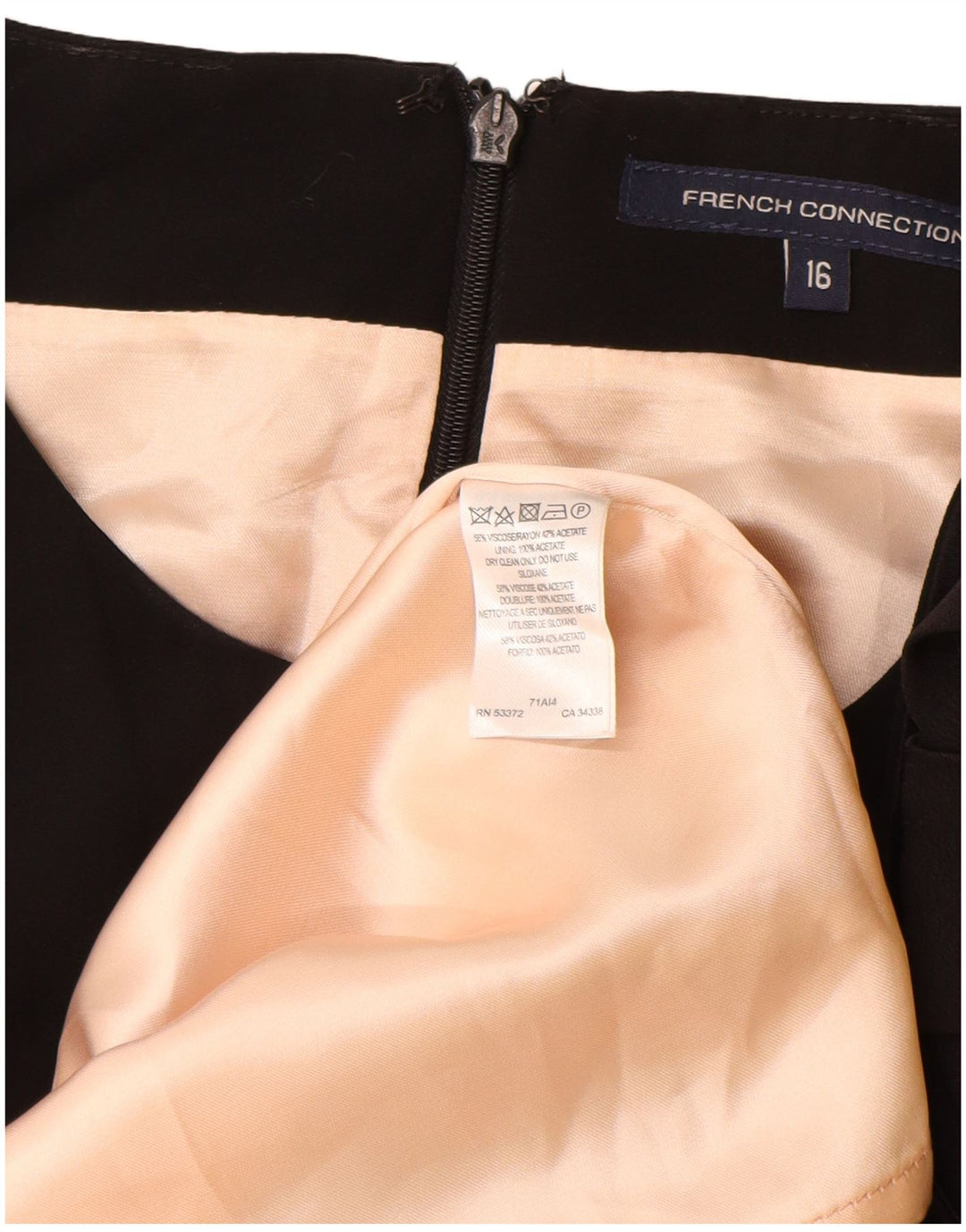 French Connection Dame Ærmeløs Shift Dress UK 16 Large Black Viscose