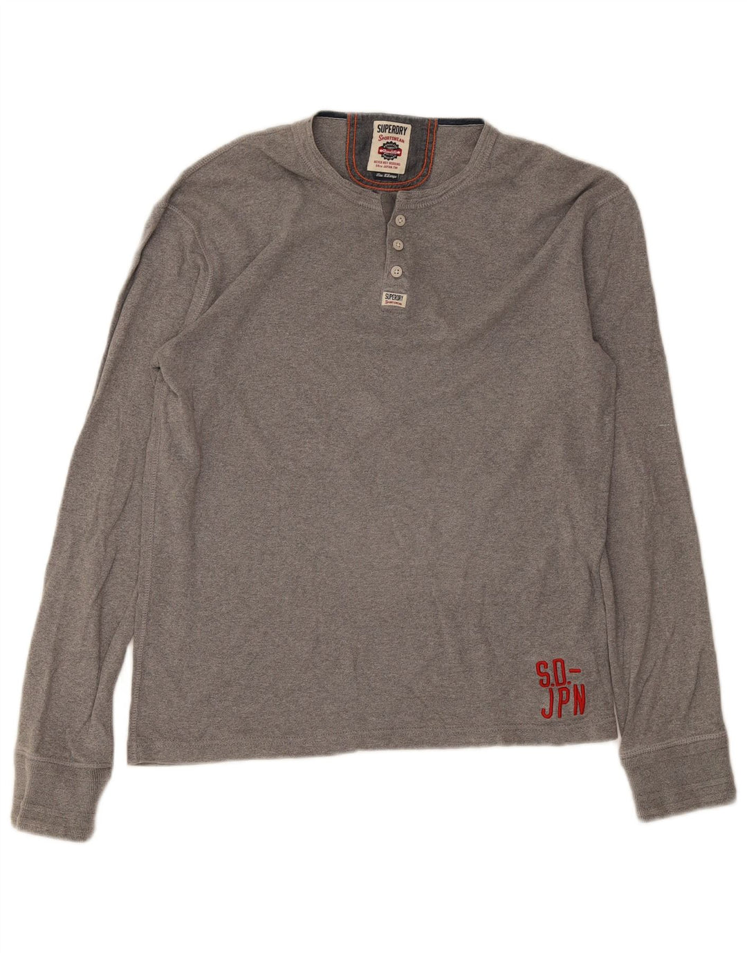 Superdry Herre Top Langærmet XL Grå Bomuld