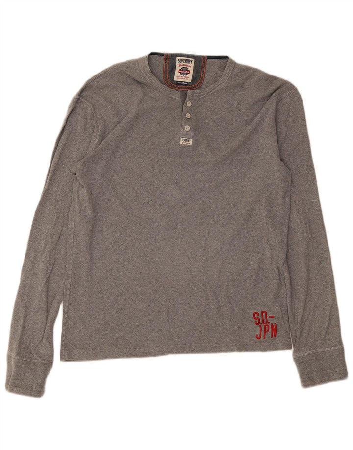 Superdry Herre Top Langærmet XL Grå Bomuld