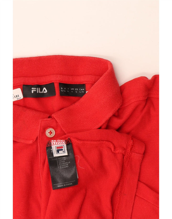 FILA Poloskjorte til mænd Stor rød bomuld