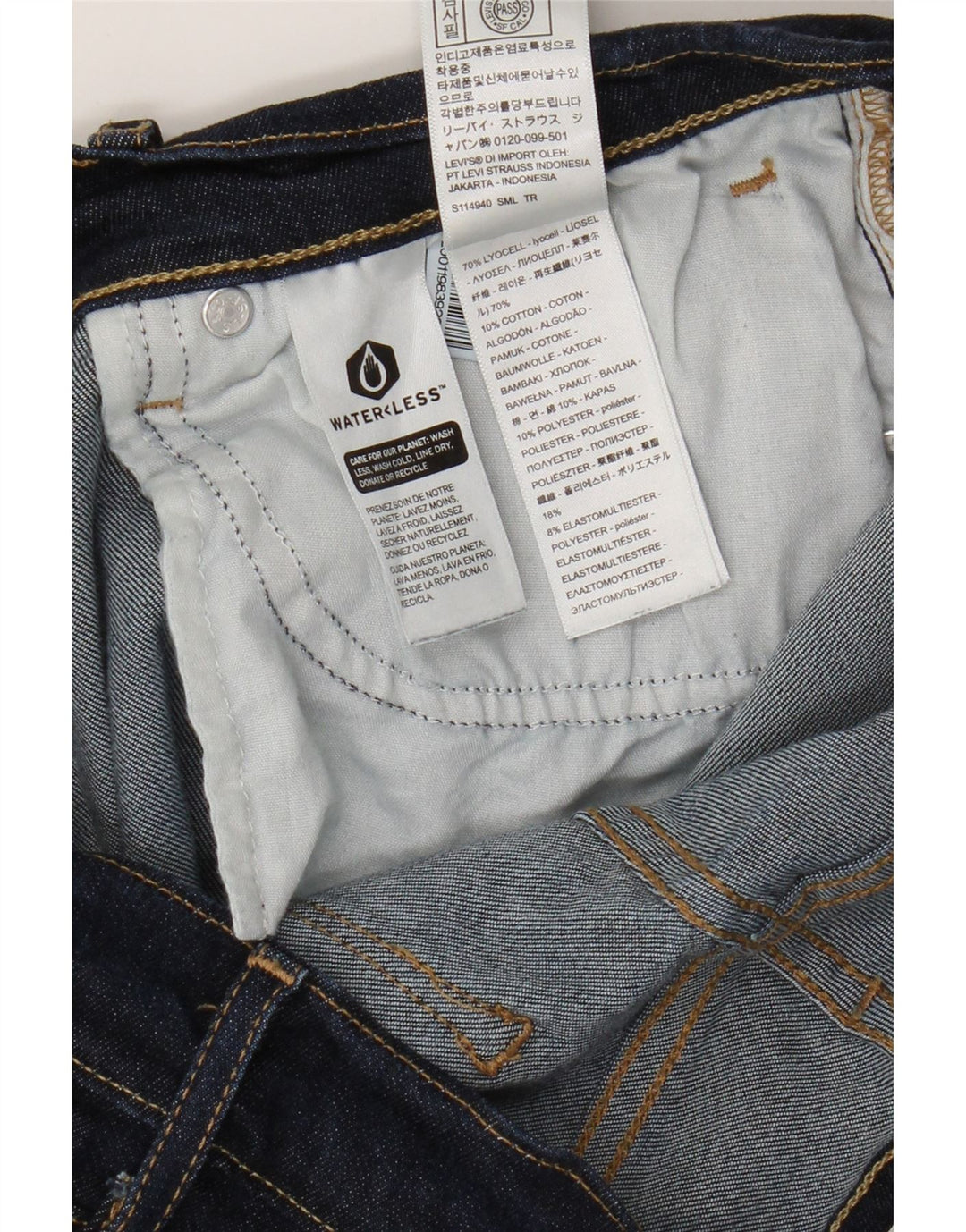 Levi's Dame 724 Højtaljede lige jeans W32 L32 Blå Lyocell