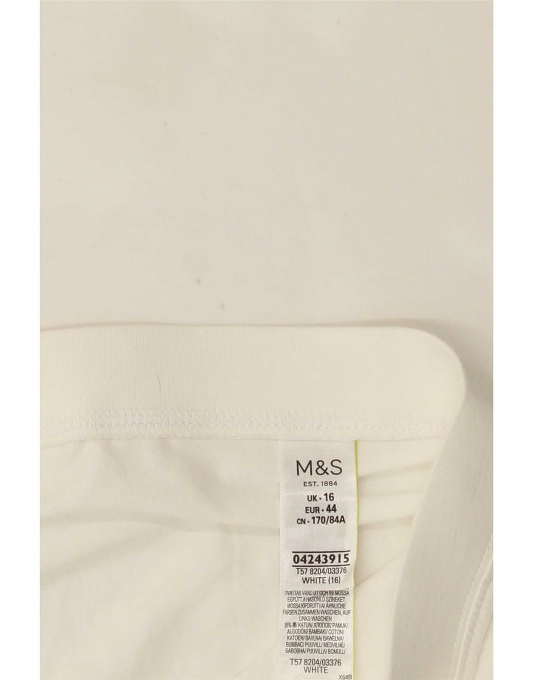 Marks & Spencer Dame Capri Leggings UK 16 Large White Bomuld