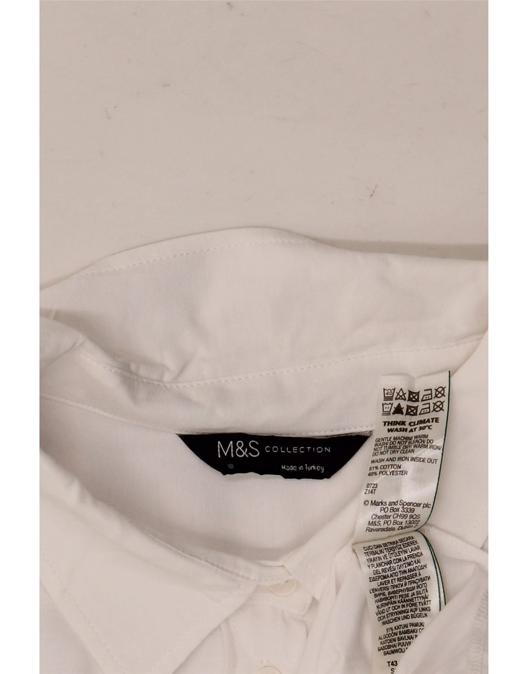 Marks & Spencer Oversized skjorte til kvinder UK 18 XL Hvid bomuld