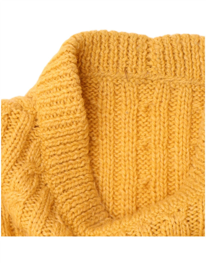 VINTAGE Dame Turtle Neck Sweater UK 14 Large Yellow