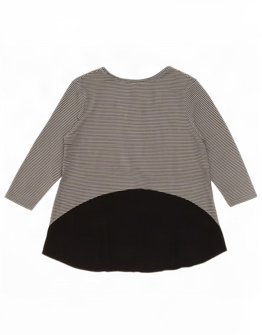 Zara Dame Top 3/4 ærme UK 10 Small Black Pinstripe Polyester