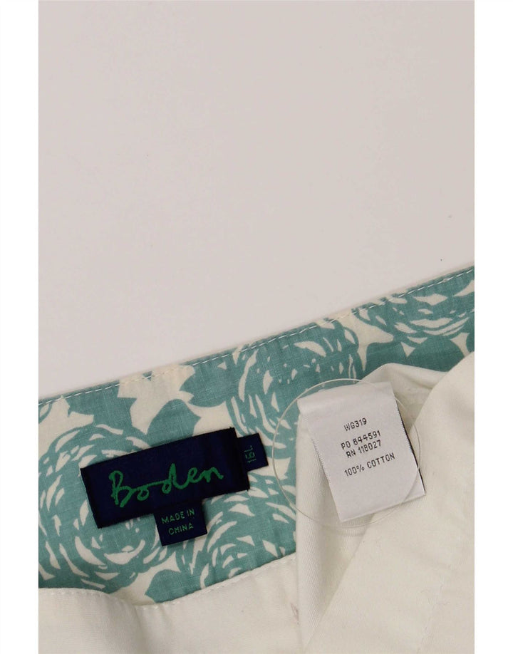 Boden Dame A-Line Nederdel UK 16 Large W32 White Bomuld