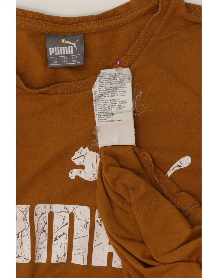 Puma Herre grafisk T-shirt top 2XL brun bomuld