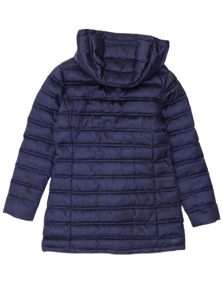 Fila Dame Hætte Polstret Frakke UK 14 Large Navy Blue