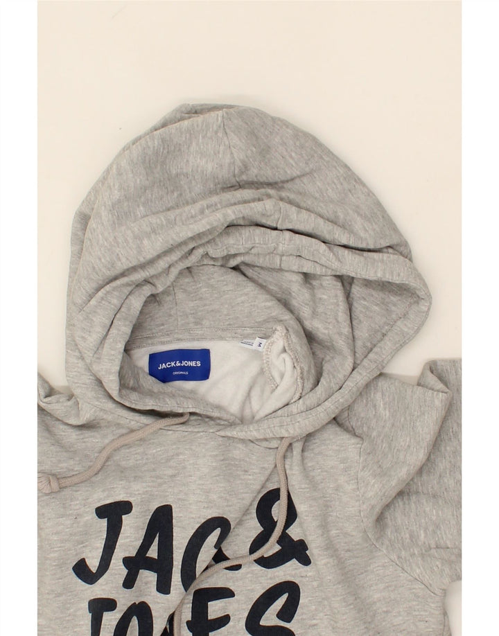 JACK & JONES Mens Graphic Hoodie Jumper Medium Grey Cotton Vintage Jack & Jones and Second-Hand Jack & Jones from Messina Hembry 