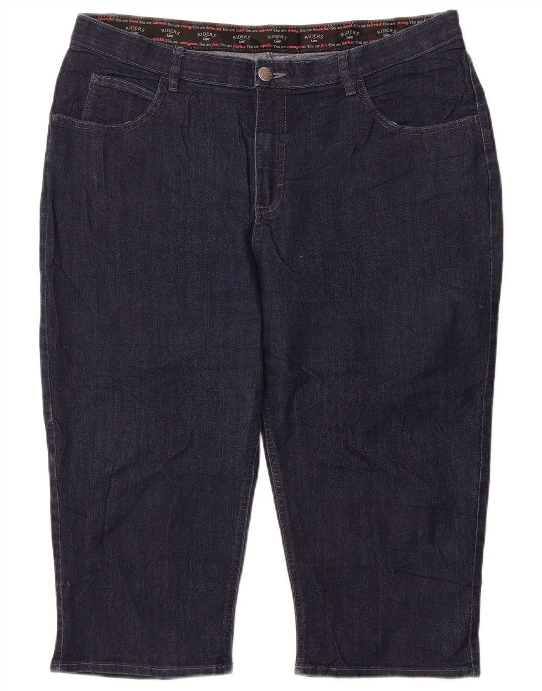 Lee Womens Riders Capri Jeans US 20 3XL W40 L20 Marineblå Bomuld