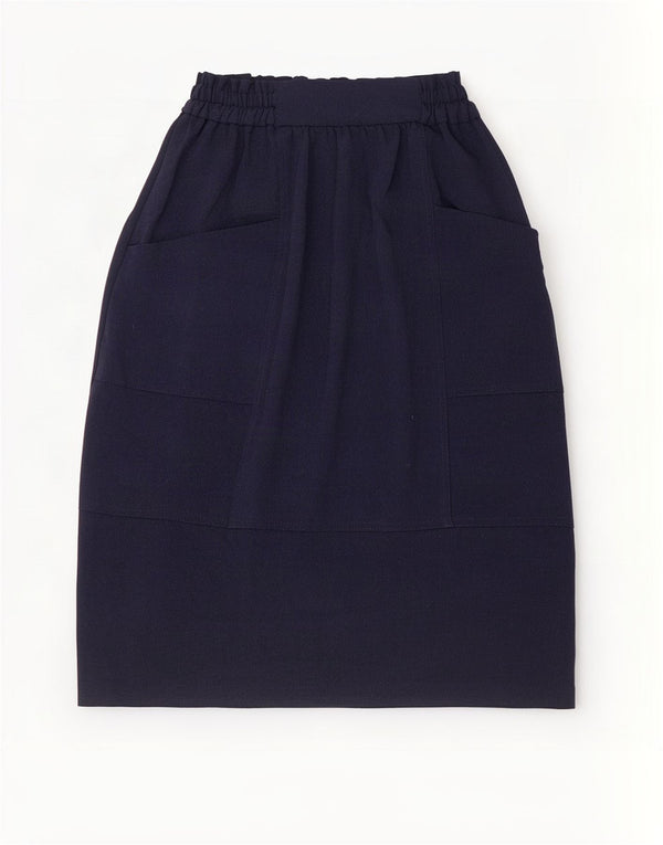 Zara Womens Flared Skirt Small W26 Navy Blue Polyester