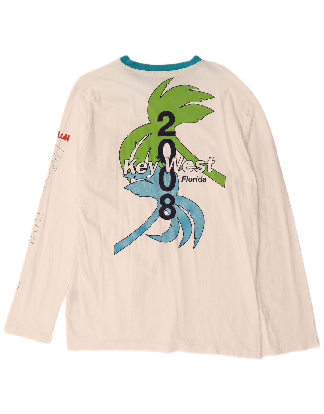 Slam Herre Florida Grafisk Top Langærmet Stor hvid Bomuld