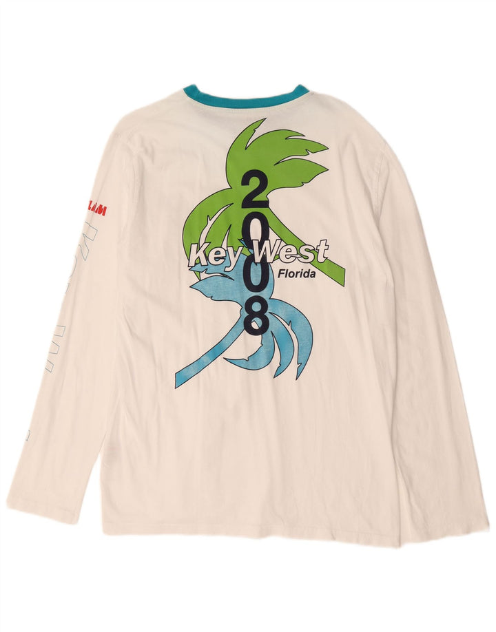 Slam Herre Florida Grafisk Top Langærmet Stor hvid Bomuld