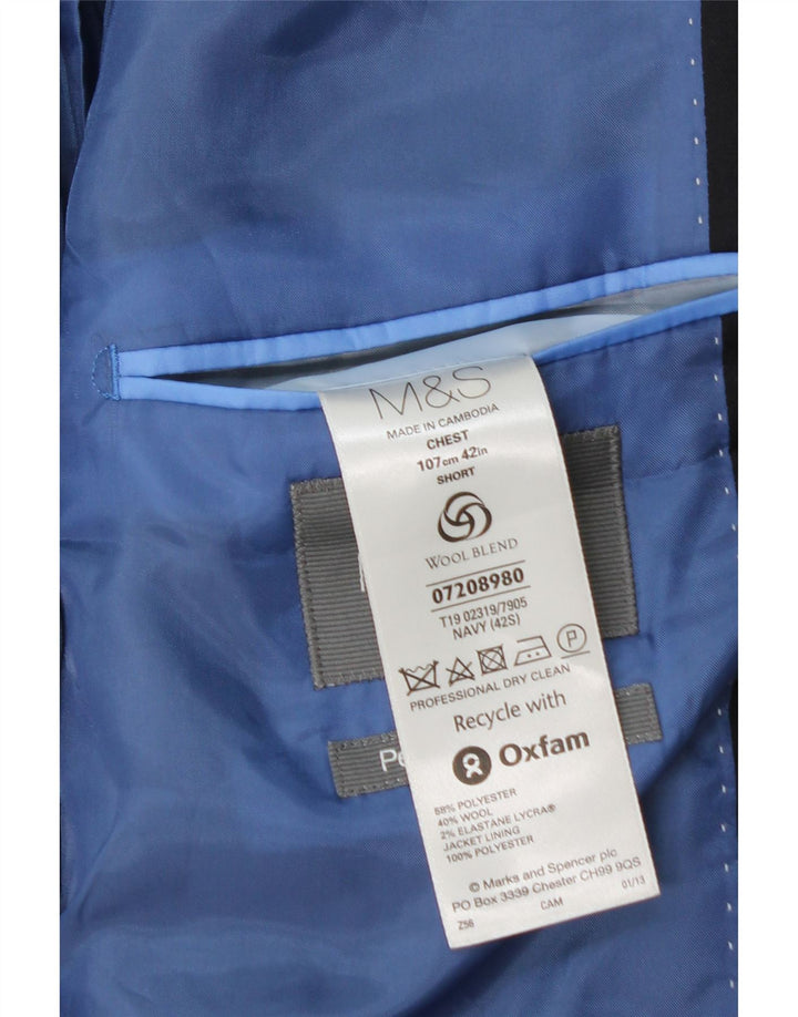 Marks & Spencer Herre 2-knaps blazerjakke UK 42 XL Marineblå polyester