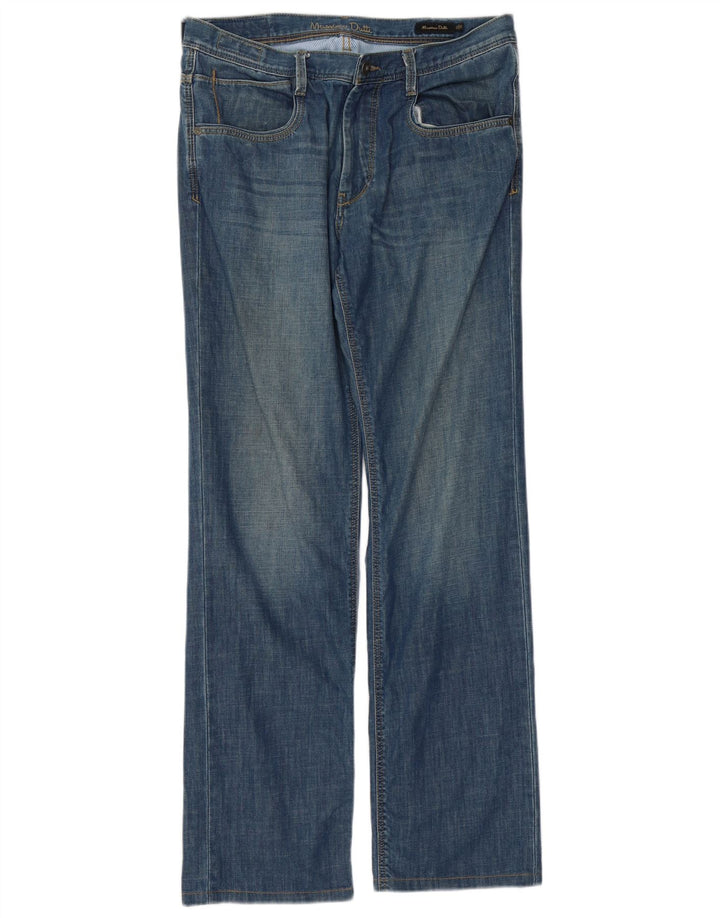 Massimo Dutti Herre Straight Jeans EU 42 Large W32 L32 Blå Bomuld