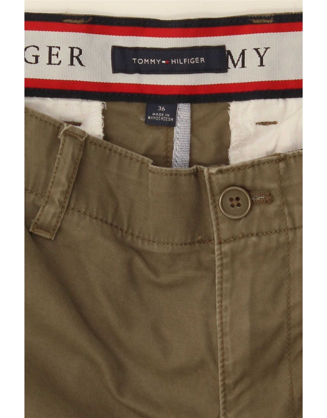 Tommy Hilfiger Herre Cargo Shorts W36 Large Khaki Bomuld