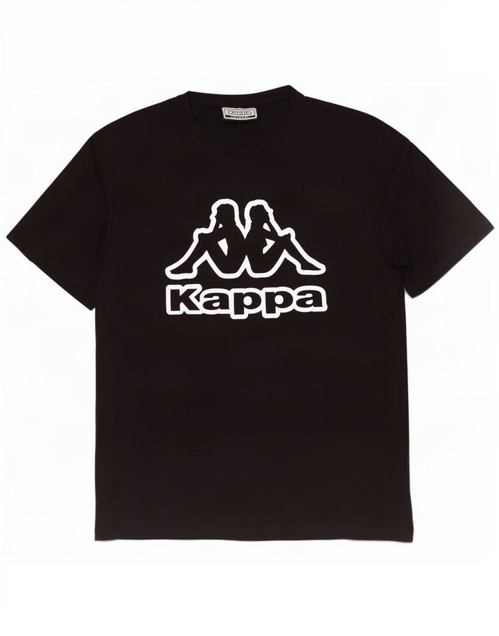 Kappa Herre Grafisk T-Shirt Top 2XL Sort Bomuld