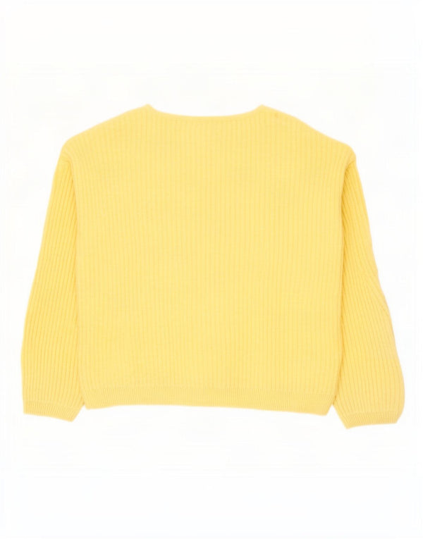 Marks & Spencer Dame Boat Neck Jumper Sweater UK 14 Medium Yellow