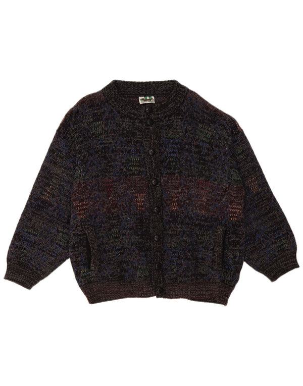 Vintage herre cardigan sweater Stor marineblå flækket uld