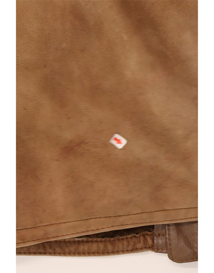 Vintage Herre Shearling Overfrakke UK 40 Large Brown