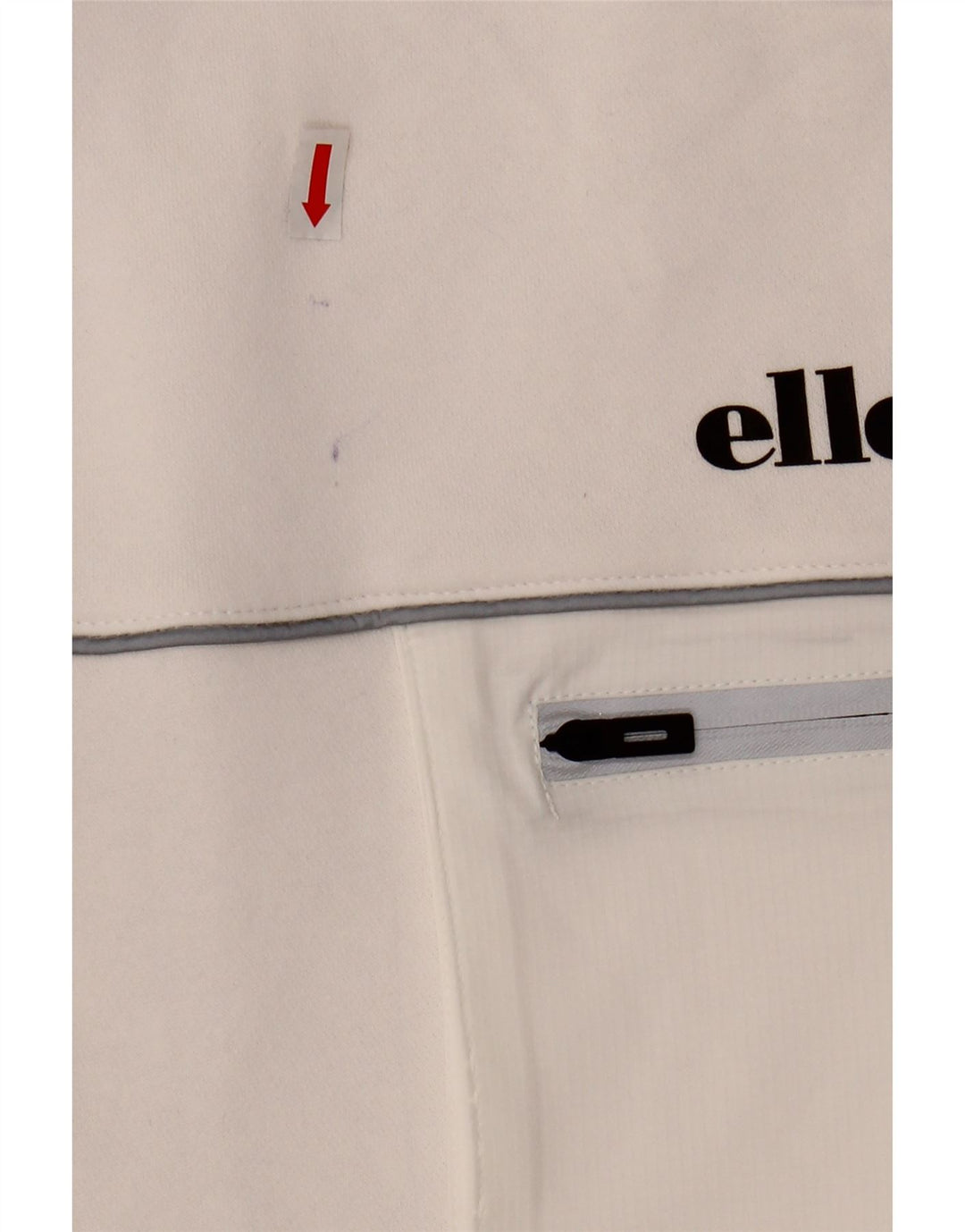 ELLESSE Womens Oversized Crop Graphic Sweatshirt Jumper UK 10 Small White