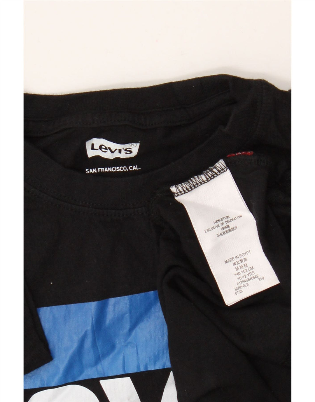Levi's Boys Grafisk T-shirt Top 10-11 år Medium Sort Bomuld