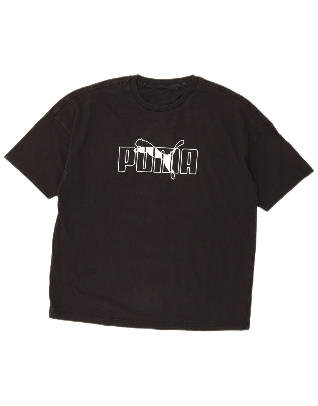 Puma Grafisk T-Shirt Top UK 14 Medium Sort