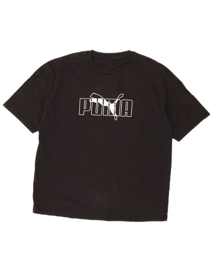 Puma Grafisk T-Shirt Top UK 14 Medium Sort