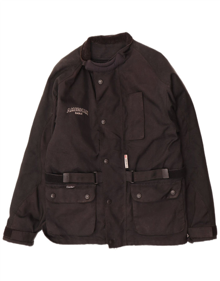 American Eagle Herre Utility Jacket UK 38 Medium Black Acetate