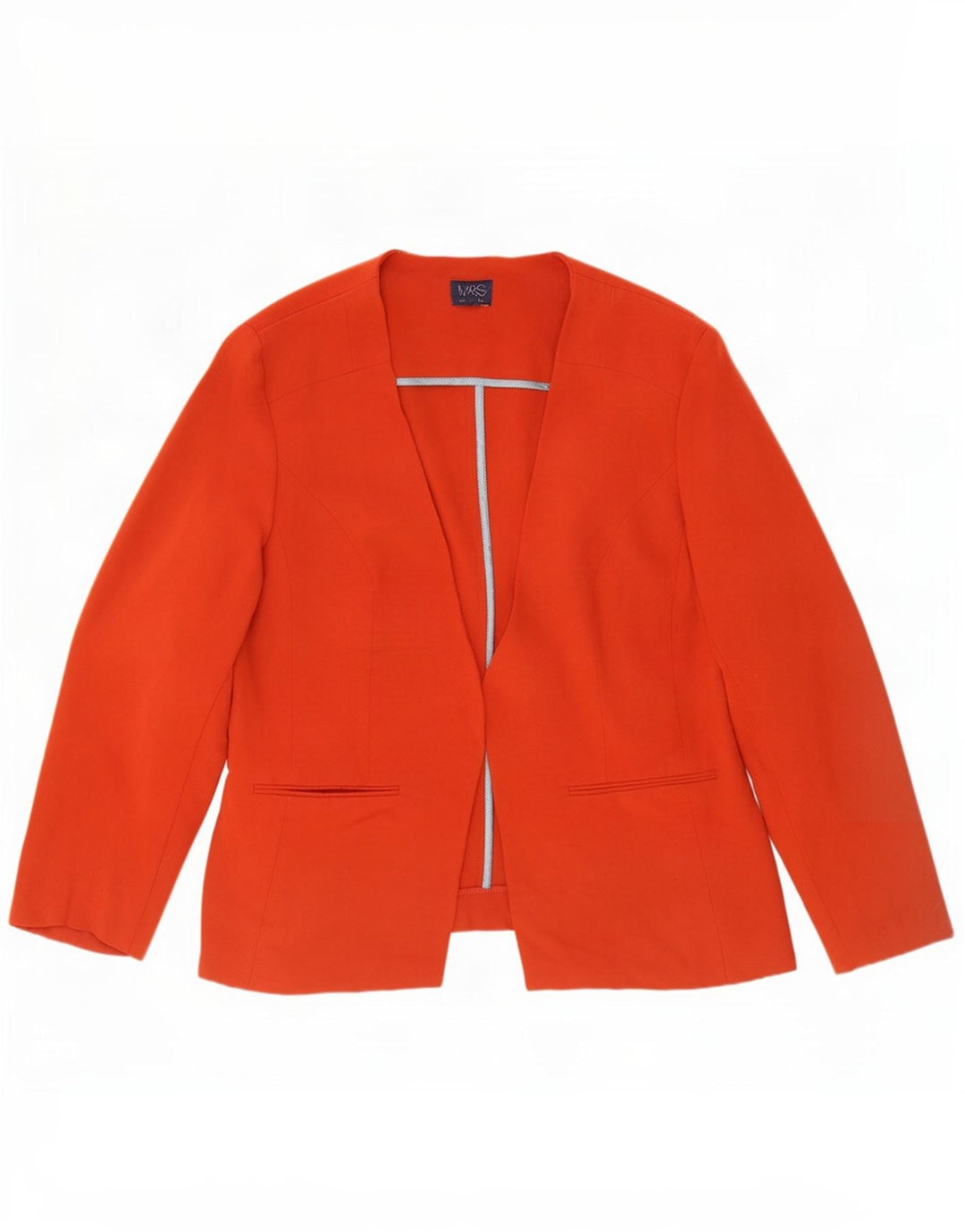 Marks & Spencer Womens Open Blazer Jacket UK 16 Large Orange Polyester