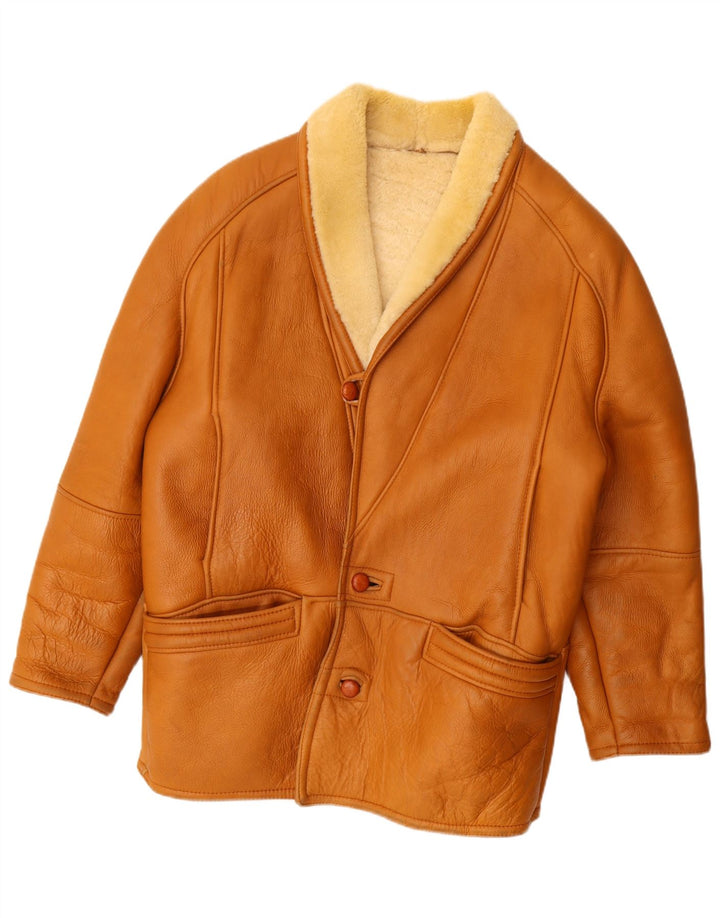 Vintage Herre Shearling Jacket UK 42 XL Beige