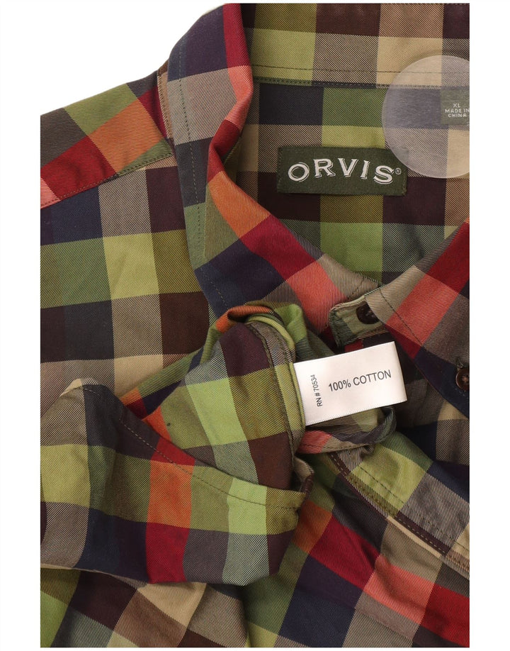 Orvis herreskjorte XL grøn ternet bomuld