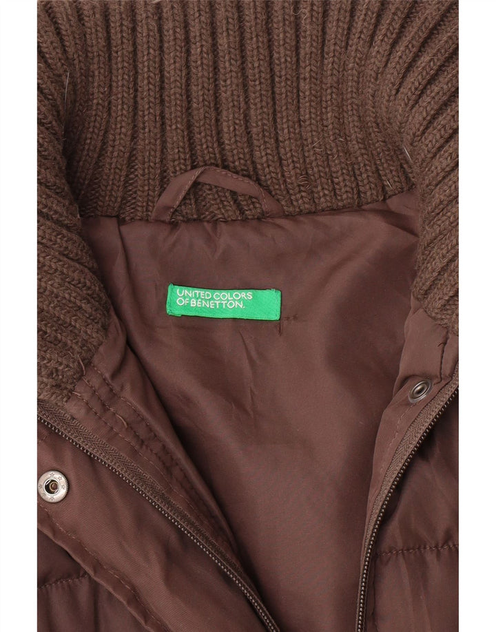 BENETTON Womens Padded Jacket UK 10 Small Brown
