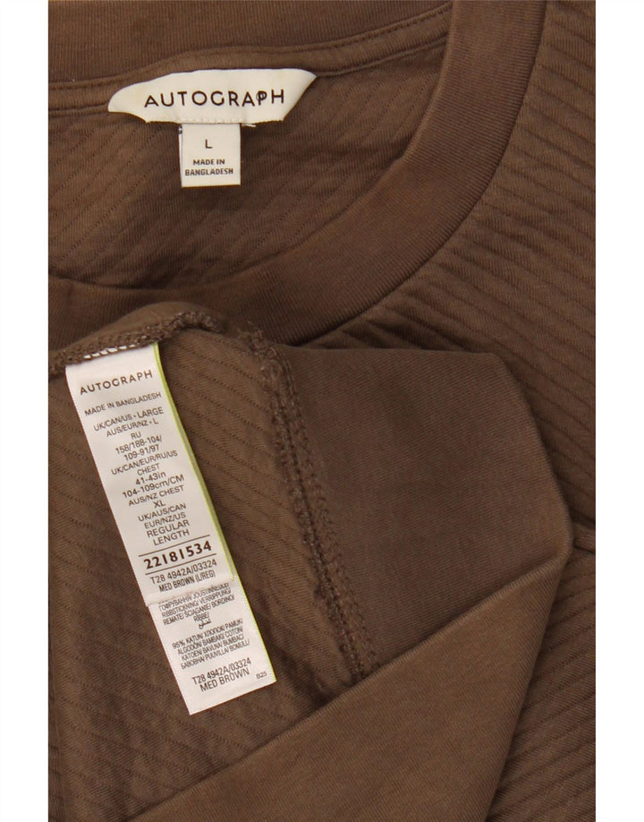 Marks & Spencer Herre Autograph Sweatshirt Jumper Stor Brun Bomuld