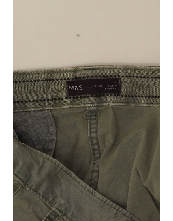 Marks & Spencer Womens Chino Shorts UK 18 XL W38 Green