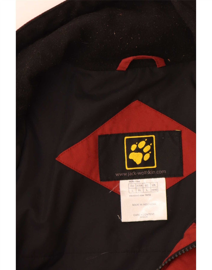 Jack Wolfskin Herre Windbreaker Jacket UK 40/42 Large Red Colourblock