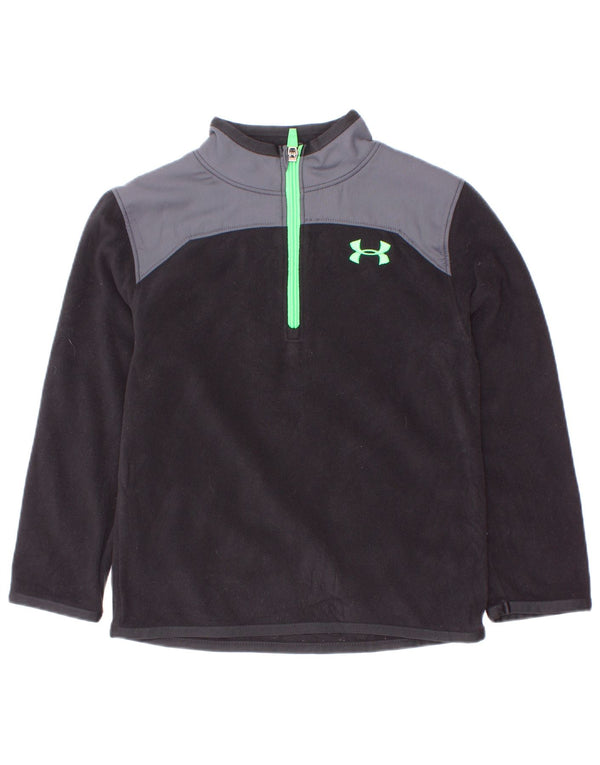 Under Armour Boys Fleece Jumper med lynlås 4-5 år Sort Colourblock