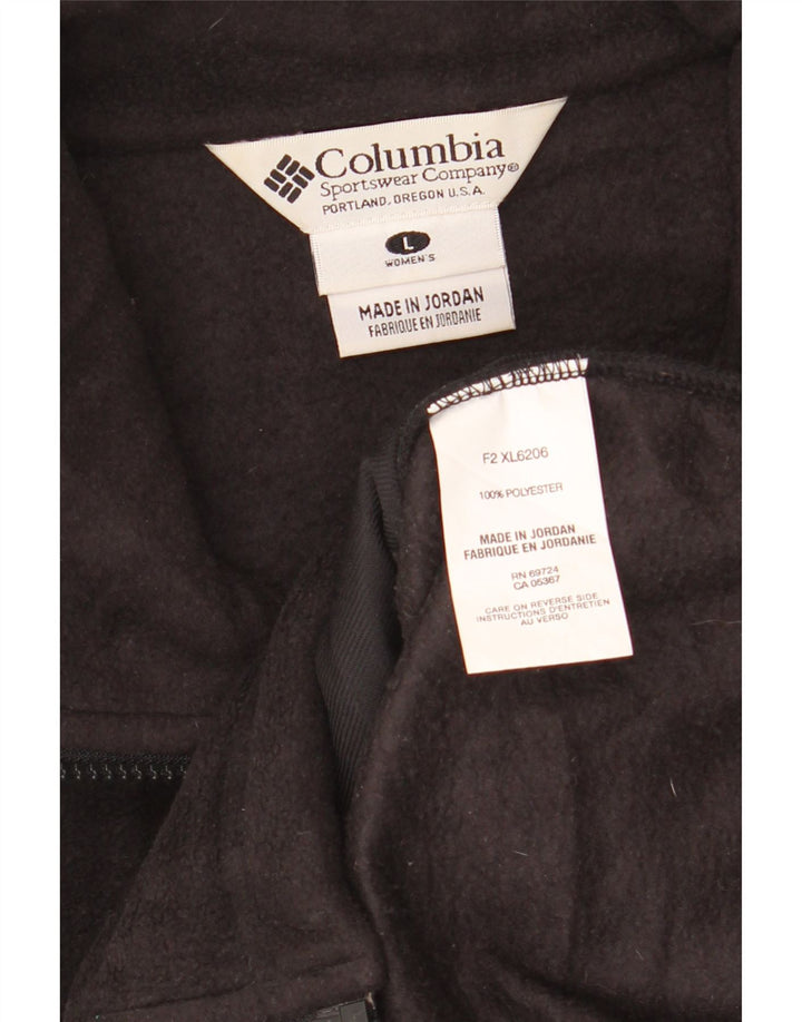COLUMBIA Dame Fleece Gilet UK 16 Large Black Polyester