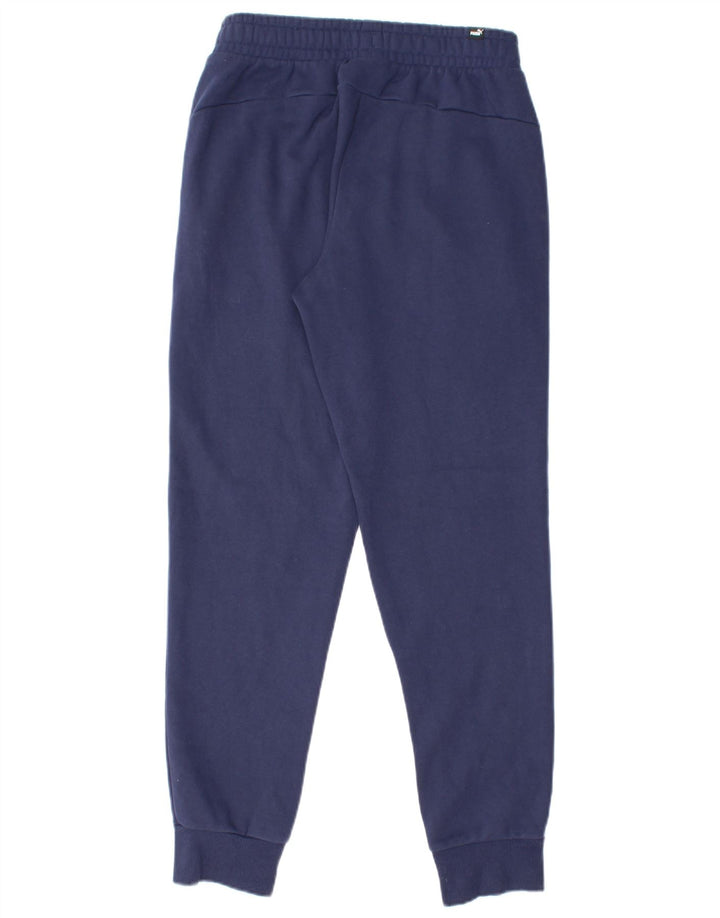 PUMA Mens Tracksuit Trousers Joggers Small  Navy Blue Cotton