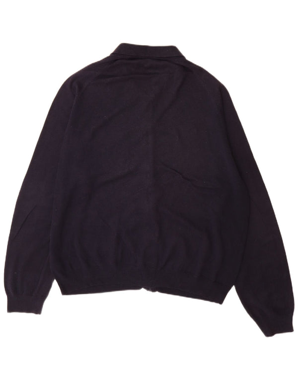 Marks & Spencer Mens Cardigan Sweater XL Navy Blue Cotton