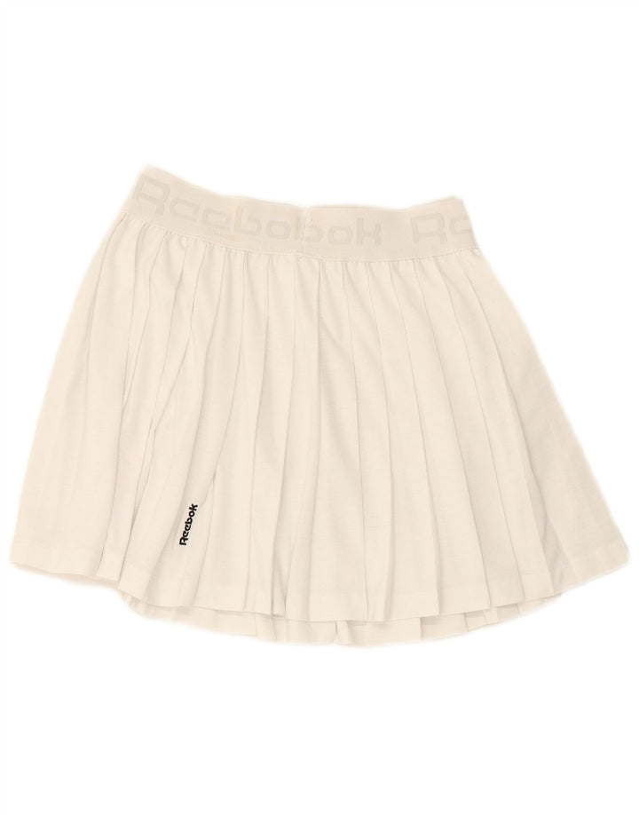 REEBOK Grafisk tennisnederdel til kvinder UK 10 Lille hvid polyester