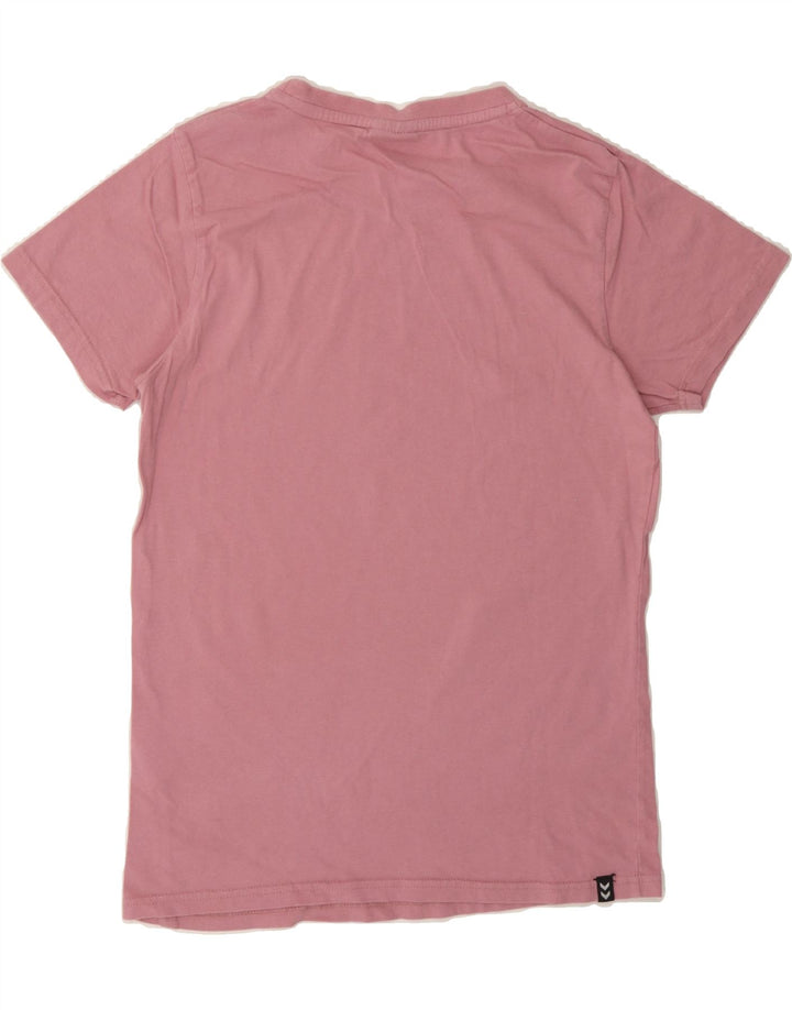 HUMMEL Womens Graphic T-Shirt Top UK 14 Medium Pink Cotton Vintage Hummel and Second-Hand Hummel from Messina Hembry 