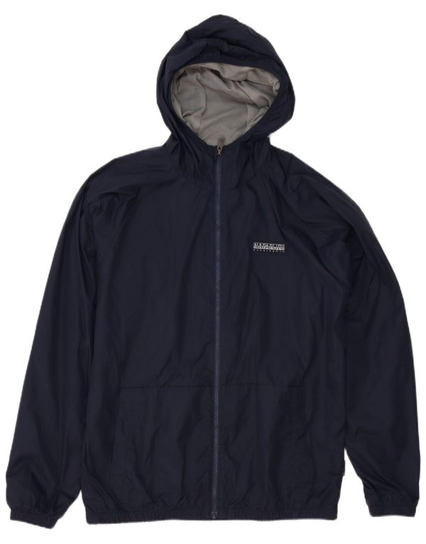 Napapijri Mens Geographic Regular Fit Rain Jacket UK 38 Medium Navy Blue