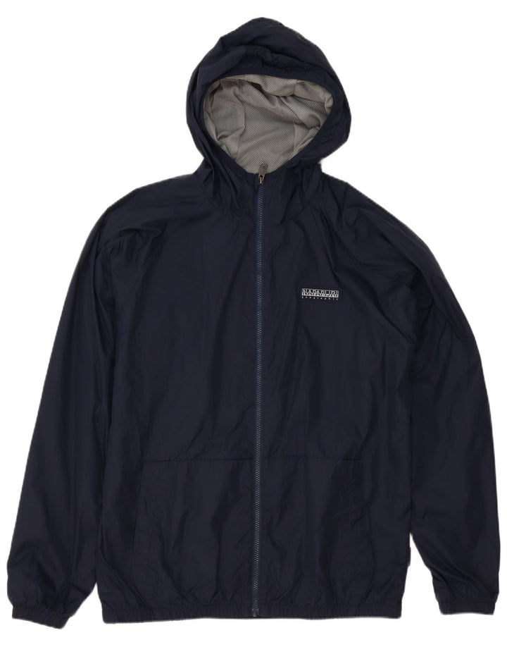Napapijri Mens Geographic Regular Fit Rain Jacket UK 38 Medium Navy Blue