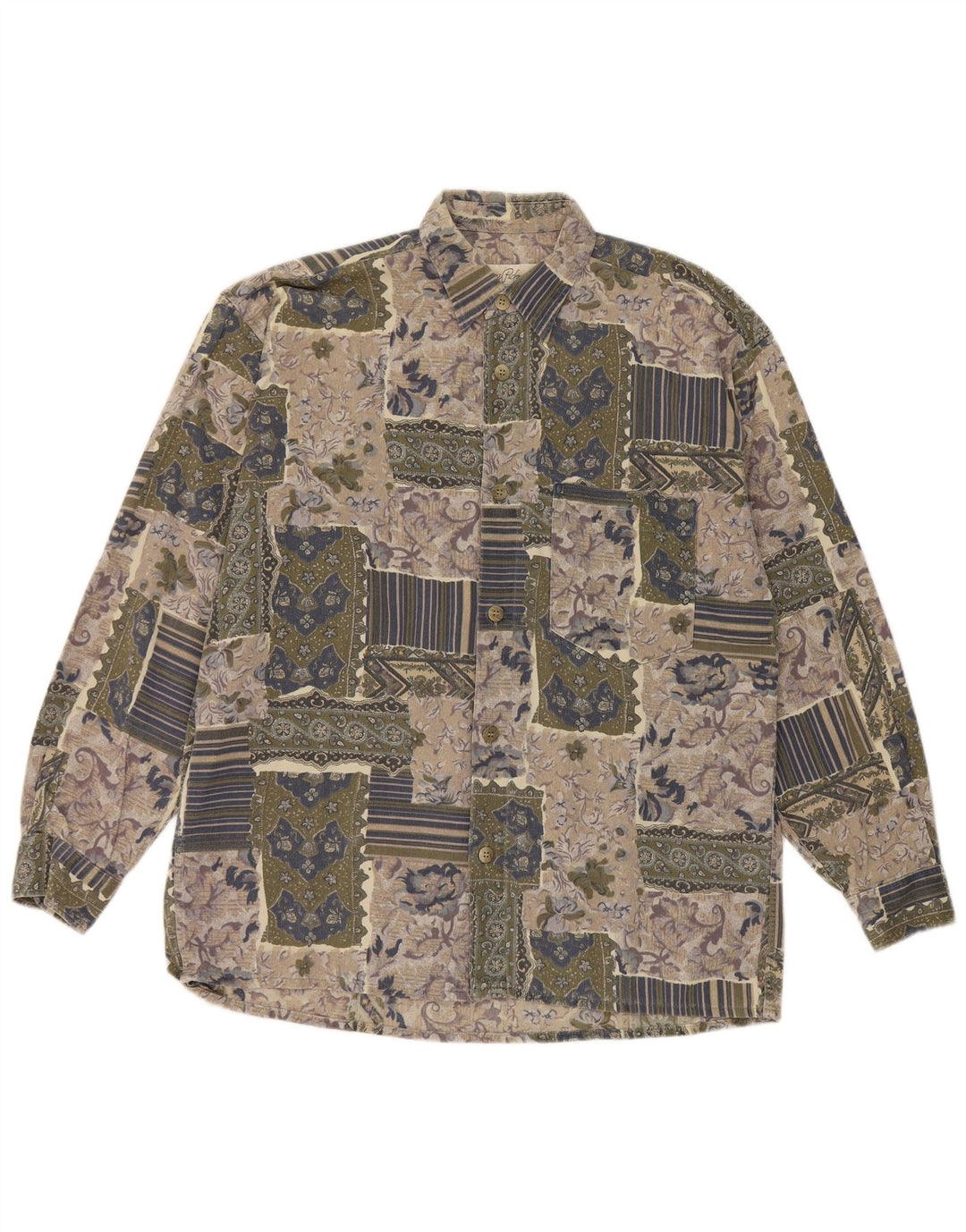 Hatico herreskjorte Stor flerfarvet patchwork