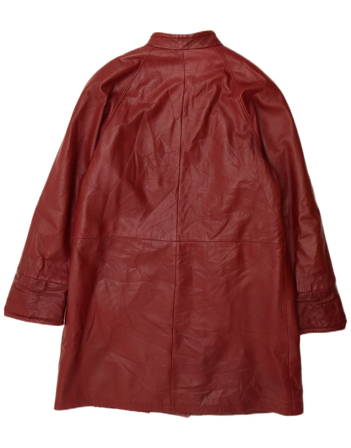 Vintage læderfrakke til kvinder IT 46 Large Burgundy læder