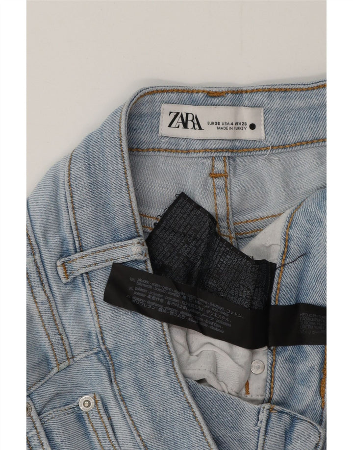 ZARA Tapered Jeans til kvinder EU 36 XS W26 L28 Blå Bomuld