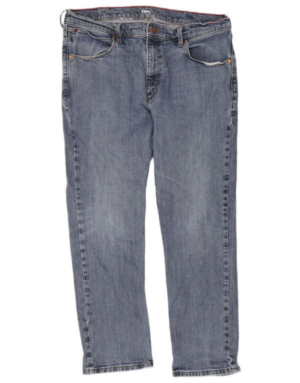 Wrangler Mens Regular Straight Jeans W36 L30 Blue Cotton