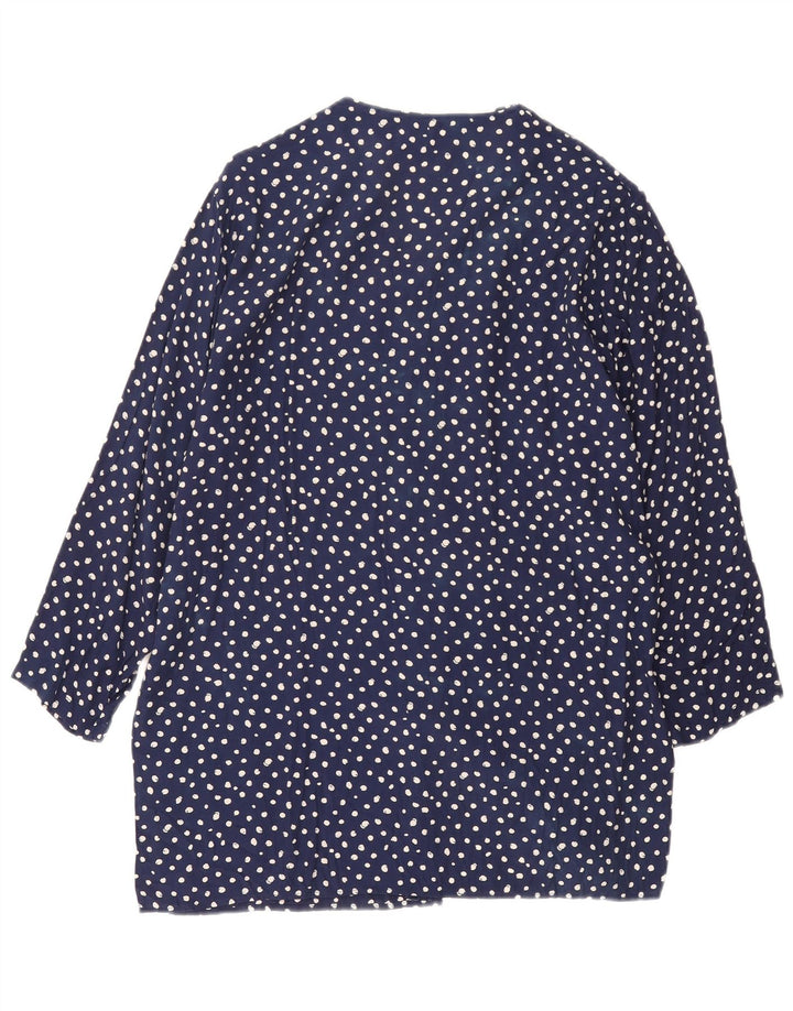 Benetton Dame Oversized Tunika Top IT 44 Medium Navy Blue Plettet