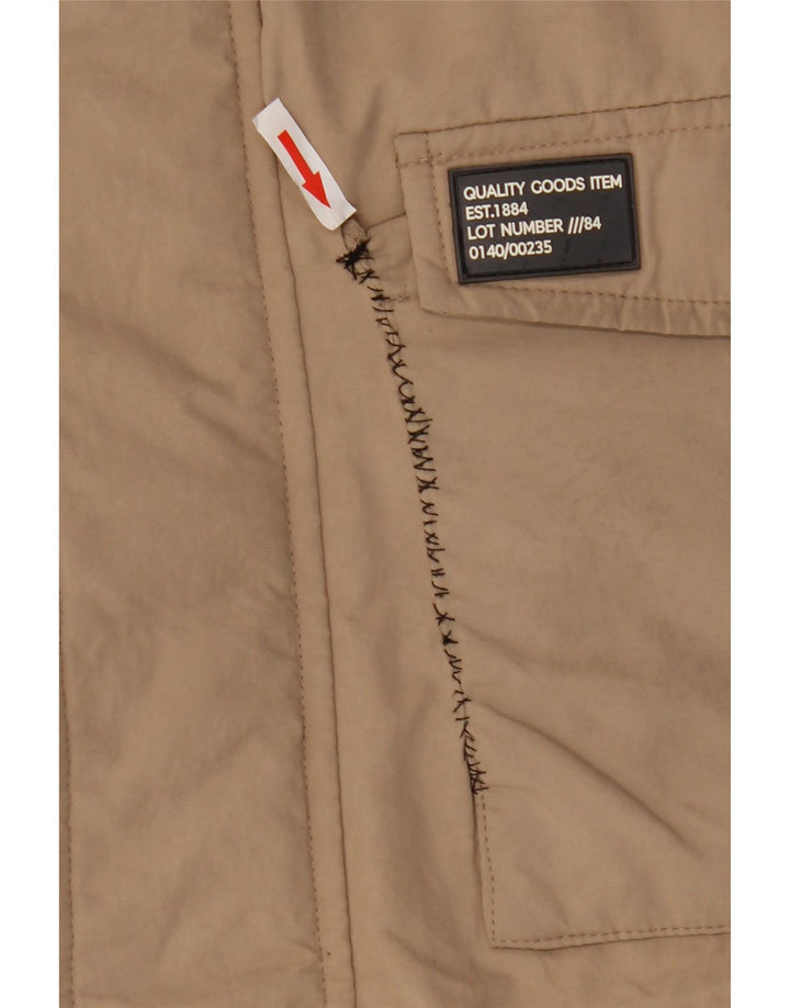 Marks & Spencer Boys Windbreaker-jakke med hætte 13-14 år Beige polyamid